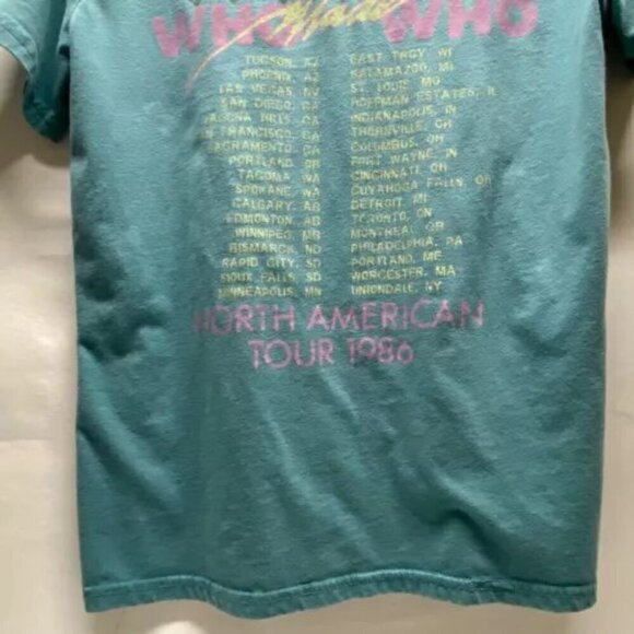 AC/DC Who Made Who Print Shirt Adult Small Aqua Multicolor 80’s Retro Logo Tee - Picture 5 of 13